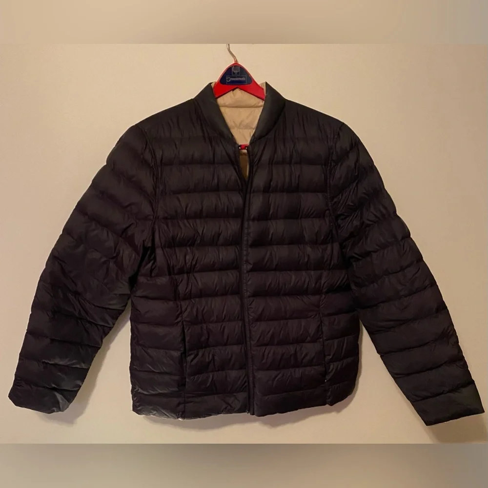 Lands End black/cream puffer jacket L - Picture 3 of 17